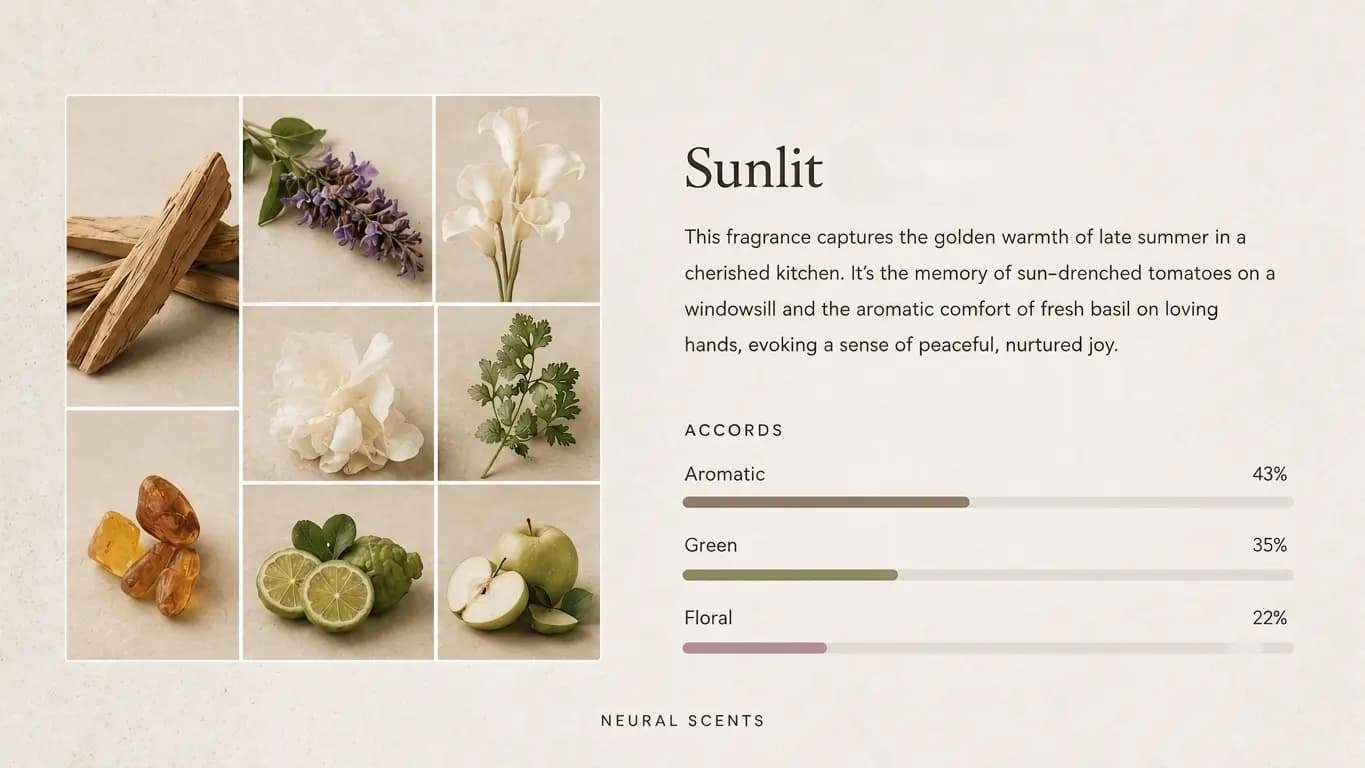 3D visualization of a custom perfume creation